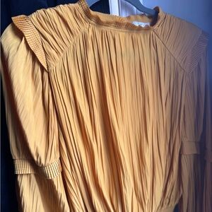 Joie Gold Pleated Blouse